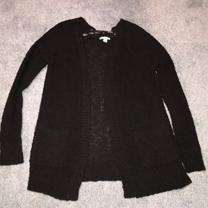 Black Knit Cardigan with Pockets